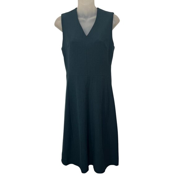 M.M. Lafleur Annie Sleeveless V-Neck Green Career Dress Size 6 - Picture 2 of 10